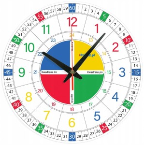 Edukacyjny zegar ścienny dla dzieci bezgłośny mechanizm 1-Gk