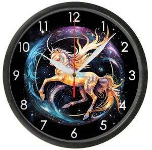 Znak zodiaku STRZELEC zegar ścienny z szybką Bezgłośny mechanizm