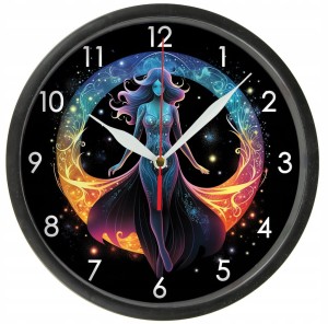 Znak zodiaku PANNA zegar ścienny z szybką Bezgłośny mechanizm