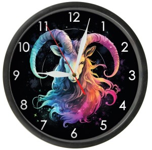 Znak zodiaku KOZIOROŻEC zegar ścienny z szybką Bezgłośny mechanizm