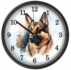 Pies 11 Zegar z Pupilem z szybką Bezgłośny mechanizm wiele wzorów