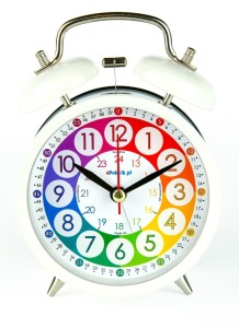 W1 Budzik w stylu retro Nauczyciel czasu Głośny dzwonek Do nauki dla dzieci Biały