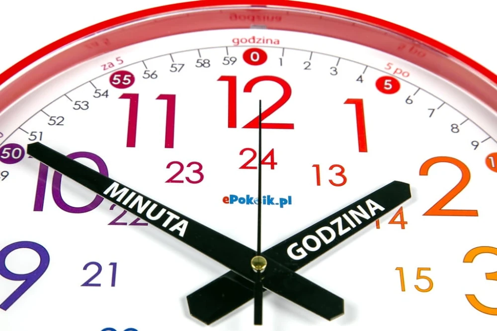 Nauczyciel czasu Cichy zegar ścienny do nauki dla dzieci 28 cm R4