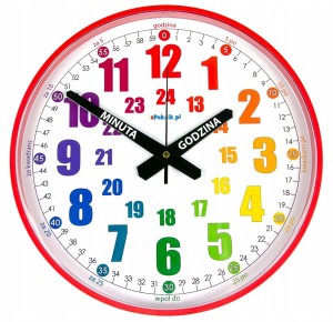 Nauczyciel czasu Cichy zegar ścienny do nauki dla dzieci 28 cm R3