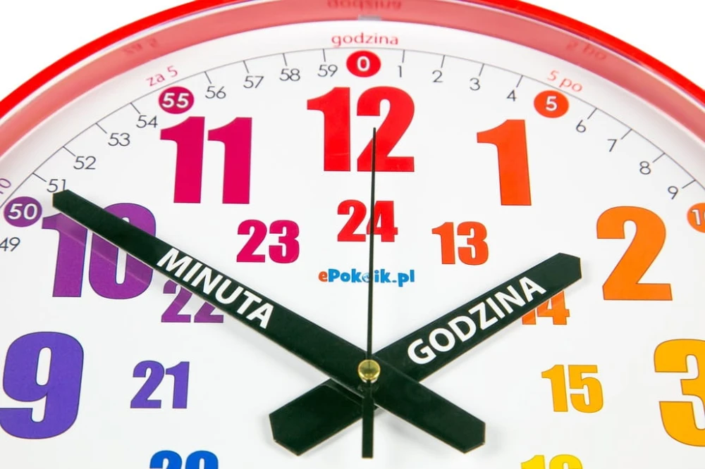 Nauczyciel czasu Cichy zegar ścienny do nauki dla dzieci 28 cm R3