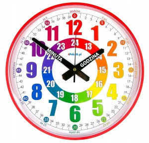 Nauczyciel czasu Cichy zegar ścienny do nauki dla dzieci 28 cm R2