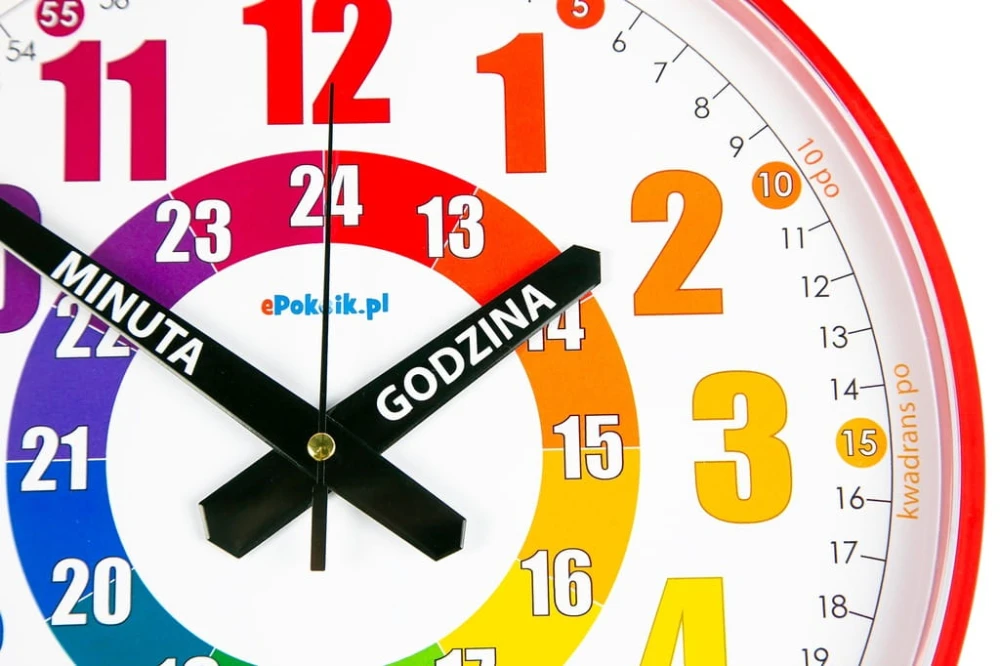 Nauczyciel czasu Cichy zegar ścienny do nauki dla dzieci 28 cm R2