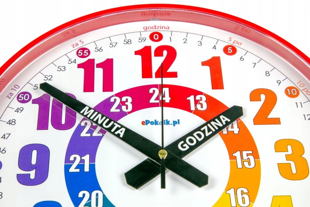 Nauczyciel czasu Cichy zegar ścienny do nauki dla dzieci 28 cm R2