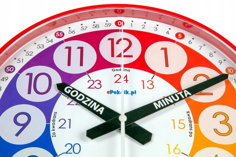 Nauczyciel czasu Cichy zegar ścienny do nauki dla dzieci 28 cm R1