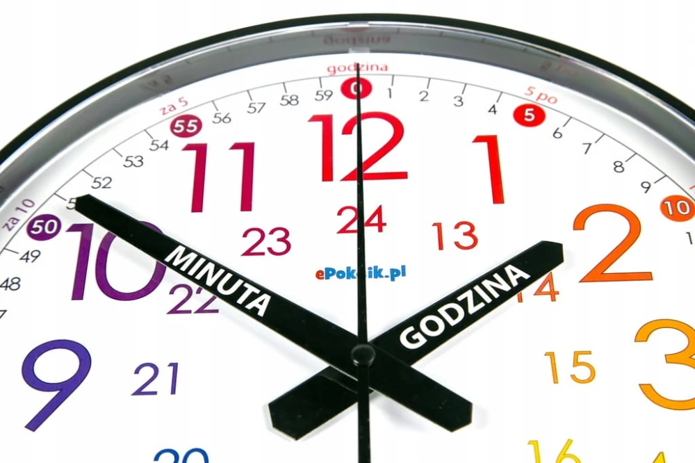 Nauczyciel czasu Cichy zegar ścienny do nauki dla dzieci 28 cm B4