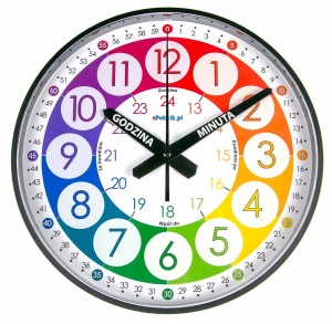 Nauczyciel czasu Cichy zegar ścienny do nauki dla dzieci 28 cm B1