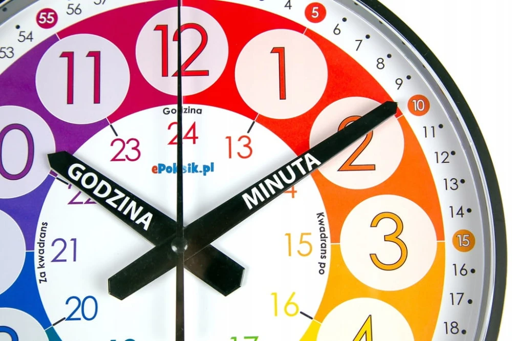 PRODUKT Nauczyciel czasu Cichy zegar ścienny do nauki dla dzieci 28 cm B1