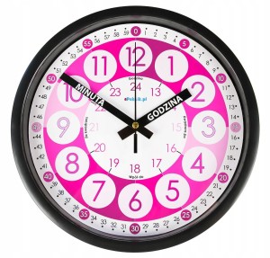 J1R Nauczyciel czasu Cichy zegar ścienny do nauki dla dzieci 23 cm