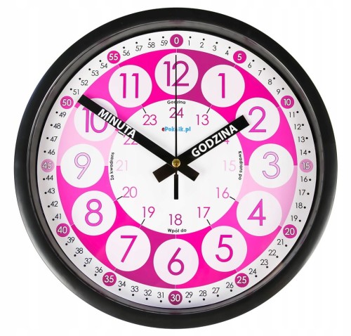 J1R Nauczyciel czasu Cichy zegar ścienny do nauki dla dzieci 23 cm