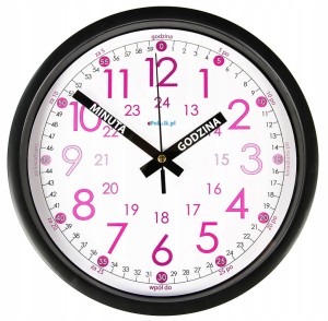 J4R Nauczyciel czasu Cichy zegar ścienny do nauki dla dzieci 23 cm