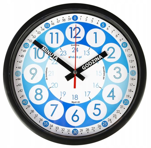 J1N Nauczyciel czasu Cichy zegar ścienny do nauki dla dzieci 23 cm