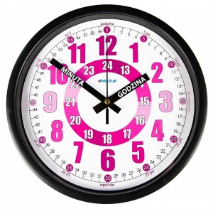 J2R Nauczyciel czasu Cichy zegar ścienny do nauki dla dzieci 23 cm