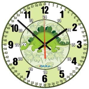 Dino Edukacyjny zegar ścienny dla dzieci Bezgłośny mechanizm D