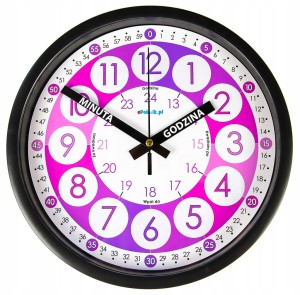 J1F Nauczyciel czasu Cichy zegar ścienny do nauki dla dzieci 23 cm
