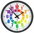 B2 Nauczyciel czasu Cichy zegar ścienny do nauki BARDZO DUŻY 38 cm metal