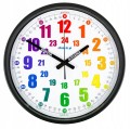 B3 Nauczyciel czasu Cichy zegar ścienny do nauki BARDZO DUŻY 38 cm metal