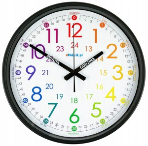 B4 Nauczyciel czasu Cichy zegar ścienny do nauki BARDZO DUŻY 38 cm metal