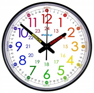 B4K Nauczyciel czasu Cichy zegar ścienny do nauki dla dzieci 28 cm