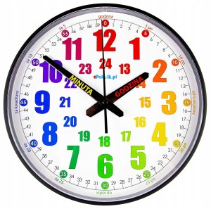 B3K Nauczyciel czasu Cichy zegar ścienny do nauki dla dzieci 28 cm