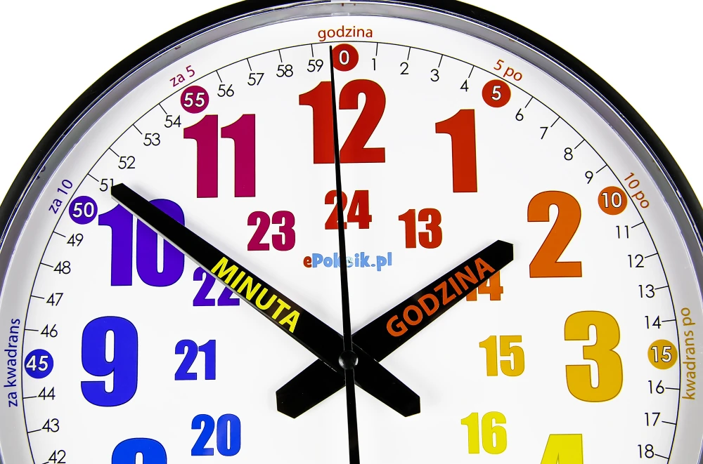 B3K Nauczyciel czasu Cichy zegar ścienny do nauki dla dzieci 28 cm