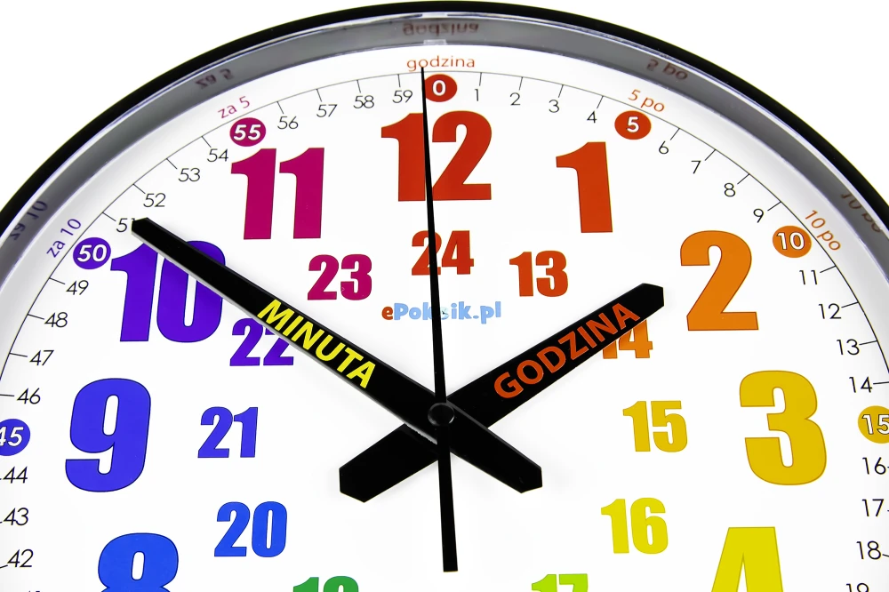 B3K Nauczyciel czasu Cichy zegar ścienny do nauki dla dzieci 28 cm
