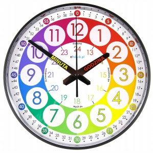 B1K Nauczyciel czasu Cichy zegar ścienny do nauki dla dzieci 28 cm