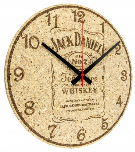 Zegar ścienny Grawer laserowy Styl etykiety Jack Daniels MFP 38cm