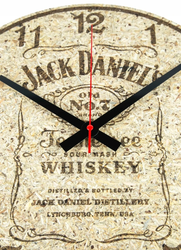 Zegar ścienny Grawer laserowy Styl etykiety Jack Daniels MFP 38cm