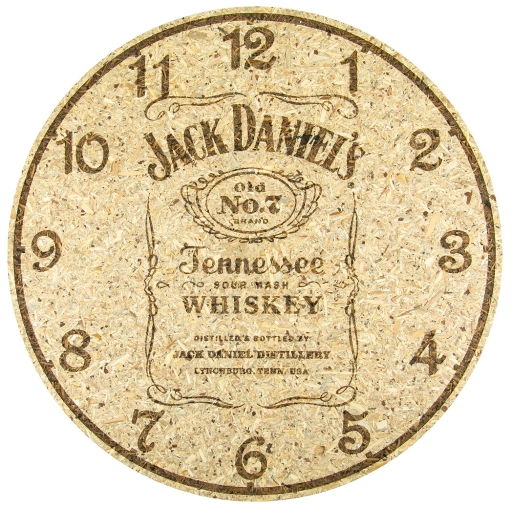 Zegar ścienny Grawer laserowy Styl etykiety Jack Daniels MFP 38cm
