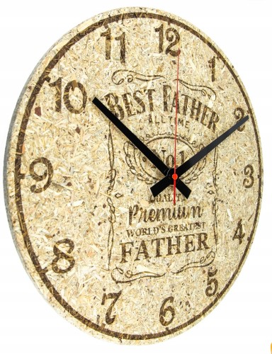 Zegar The Best Father Grawer laserowy Styl etykiety Jack Daniels MFP 38cm