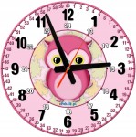 Sowa Edukacyjny zegar ścienny dla dzieci Bezgłośny mechanizm G