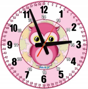 Sowa Edukacyjny zegar ścienny dla dzieci Bezgłośny mechanizm G
