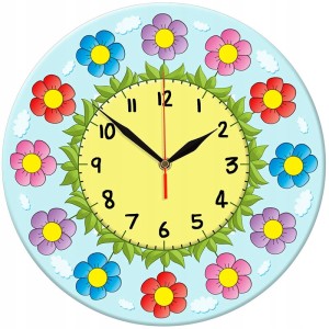 Kwiatki zegar ścienny dla dzieci Bezgłośny mechanizm
