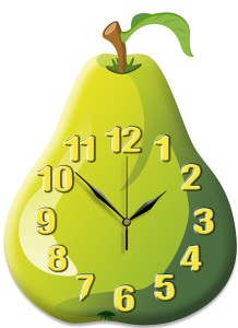 Gruszka zegar ścienny dla dzieci Bezgłośny mechanizm