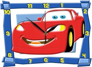 Auto Viper zegar ścienny dla dzieci Bezgłośny mechanizm - czerwony