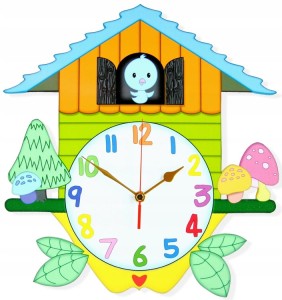 Domek z kukułką Zegar ścienny dla dzieci Bezgłośny mechanizm - wersja 612