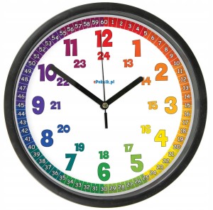 Edukacyjny zegar ścienny dla dzieci Z szybką Bezgłośny mechanizm - KC