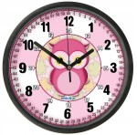 Edukacyjny zegar ścienny dla dzieci Z szybką Bezgłośny mechanizm - Sowa