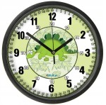 Edukacyjny zegar ścienny dla dzieci Z szybką Bezgłośny mechanizm - Dino