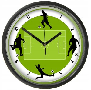 Piłkarze Zegar ścienny z szybką dla kibica  wzór 104 - Bezgłośny mechanizm