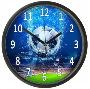 Piłka Zegar ścienny z szybką dla kibica  wzór 81 - Bezgłośny mechanizm