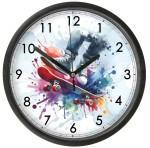 Deskorolka Zegar ścienny z szybką dla skatera wzór 5 - Bezgłośny mechanizm