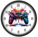 Gamepad Zegar ścienny z szybką dla gracza wzór 3 - Bezgłośny mechanizm