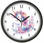 Jednorożec Zegar ścienny z szybką Bezgłośny mechanizm - wzór 13