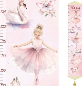 Miarka wzrostu dla dzieci na PŁÓTNIE Baletnice III Imię i / lub Data